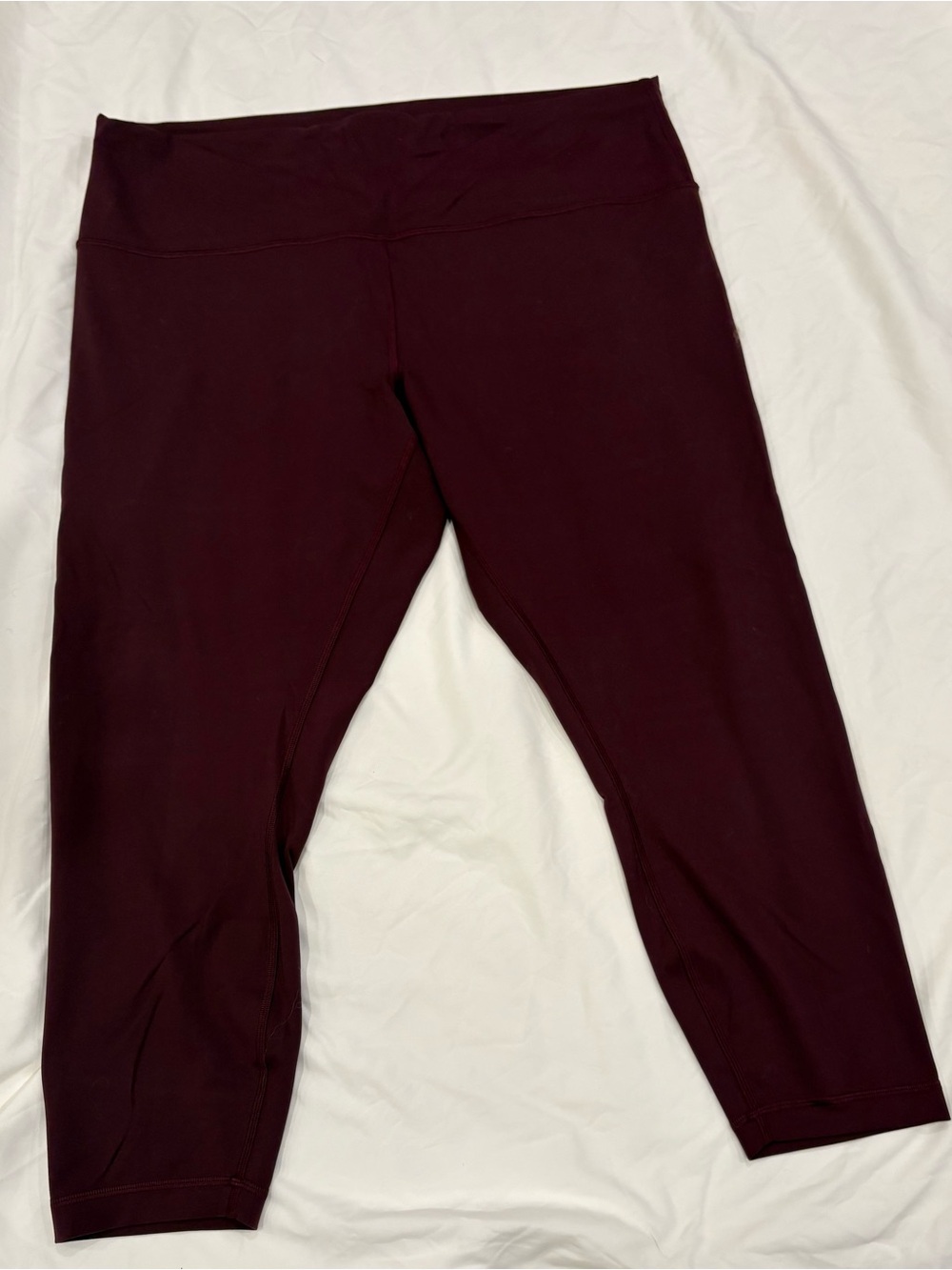 Lululemon High-Waist Capri Leggings in Deep Burgundy